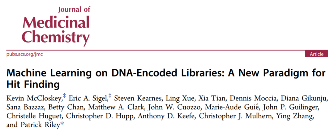 JMC | 跳出DNA编码化合物库，AI赋能Hit发现新策略