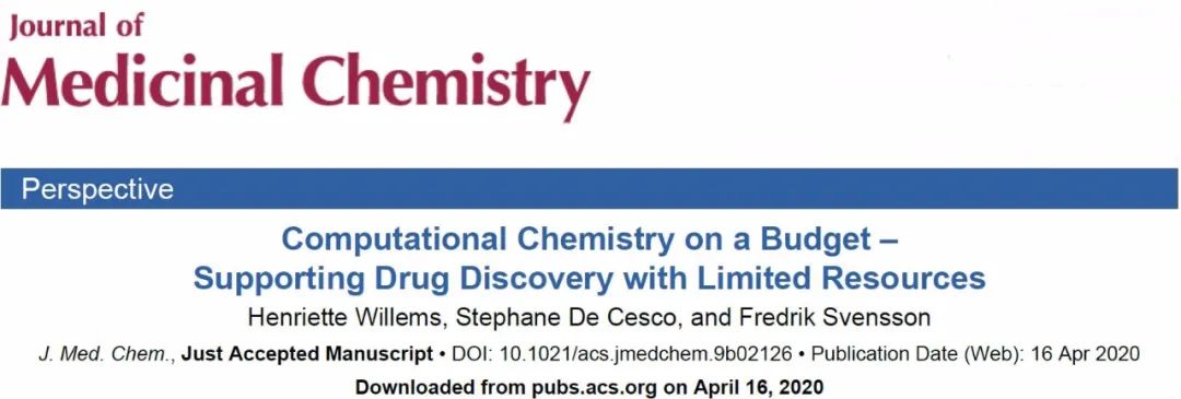 JMC | 资源有限的小型药企如何利用计算方法加速药物发现