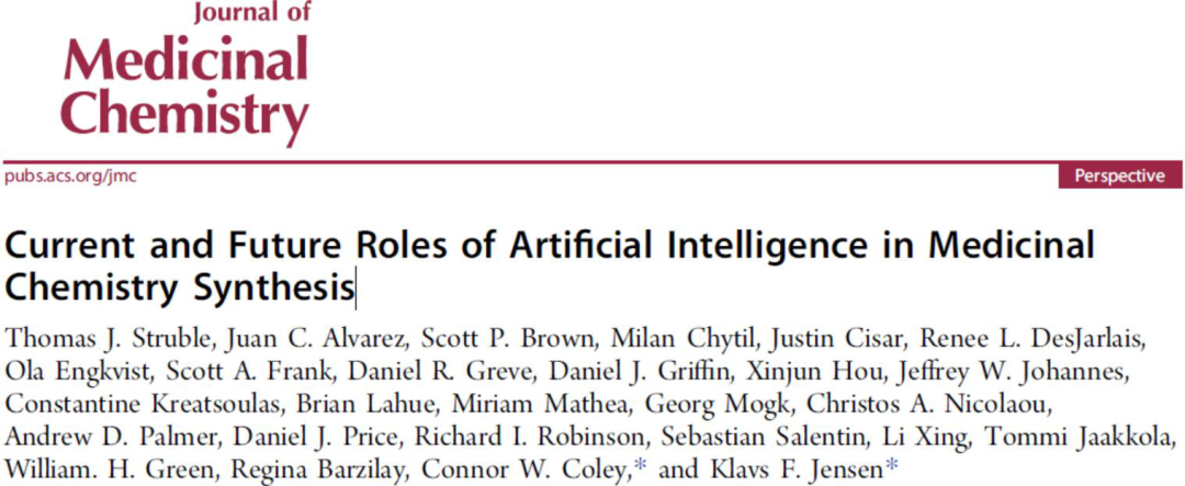 JMC | 药物发现和合成机器学习联盟综述人工智能在药物合成中应用