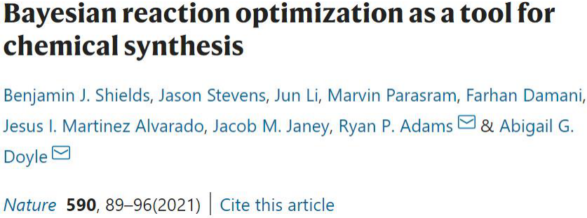 Nature | 贝叶斯反应优化在化学合成中的应用