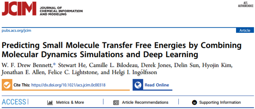 JCIM | 分子动力学与深度学习相结合预测小分子的疏水性