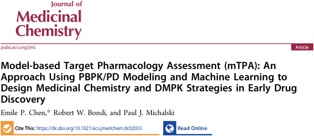 JMC | mTPA: 基于模型的靶向药理学评价系统