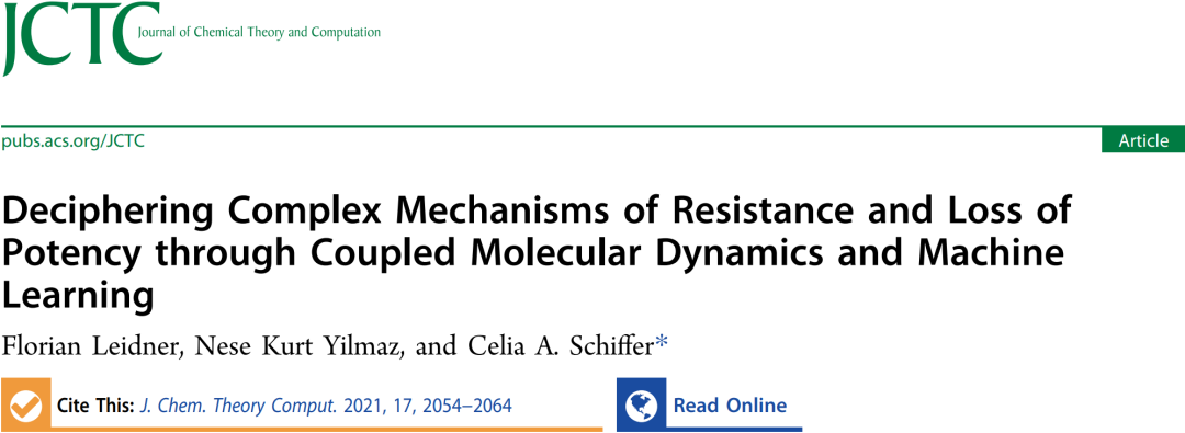 JCTC | 传统分子动力学模拟和新型机器学习相结合揭示耐药性复杂机制