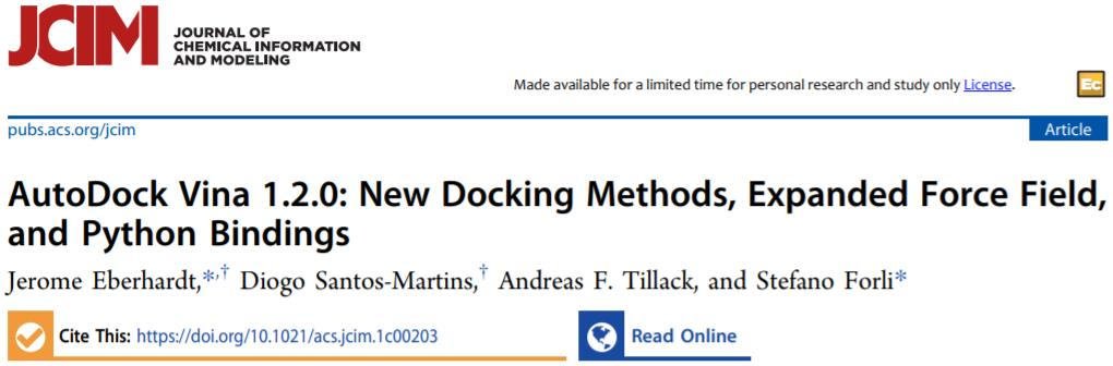 JCIM | AutoDock Vina 1.2.0来啦，绑定python献上新方法