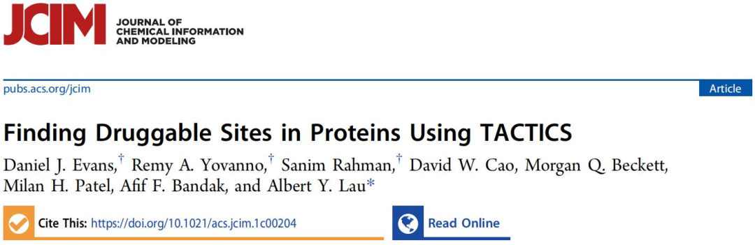 JCIM | 寻找蛋白中的可药位点？用TACTICS！