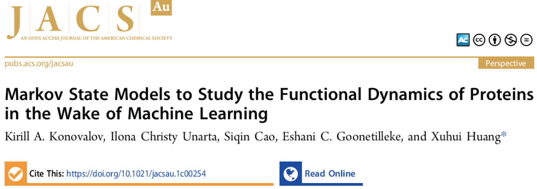 JACS Au｜机器学习时代下研究蛋白功能动力学的马尔可夫状态模型