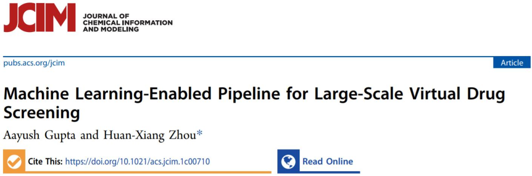 JCIM | 用于大规模虚拟药物筛选的机器学习管道