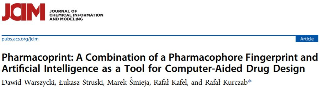 JCIM | Pharmacoprint：一款结合药效团指纹和人工智能的CADD工具