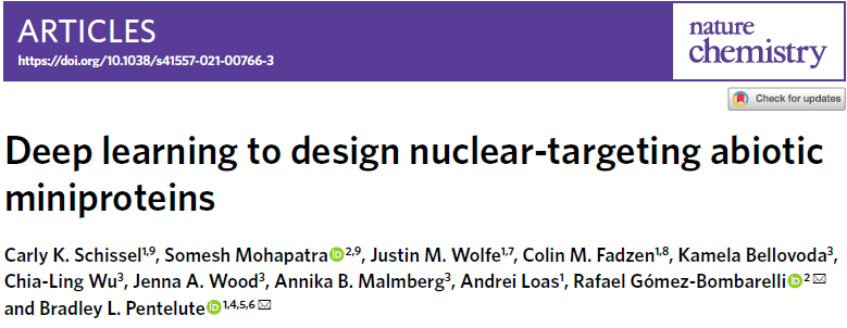Nat.Chem. | 基于深度学习的核靶向非生物微蛋白设计